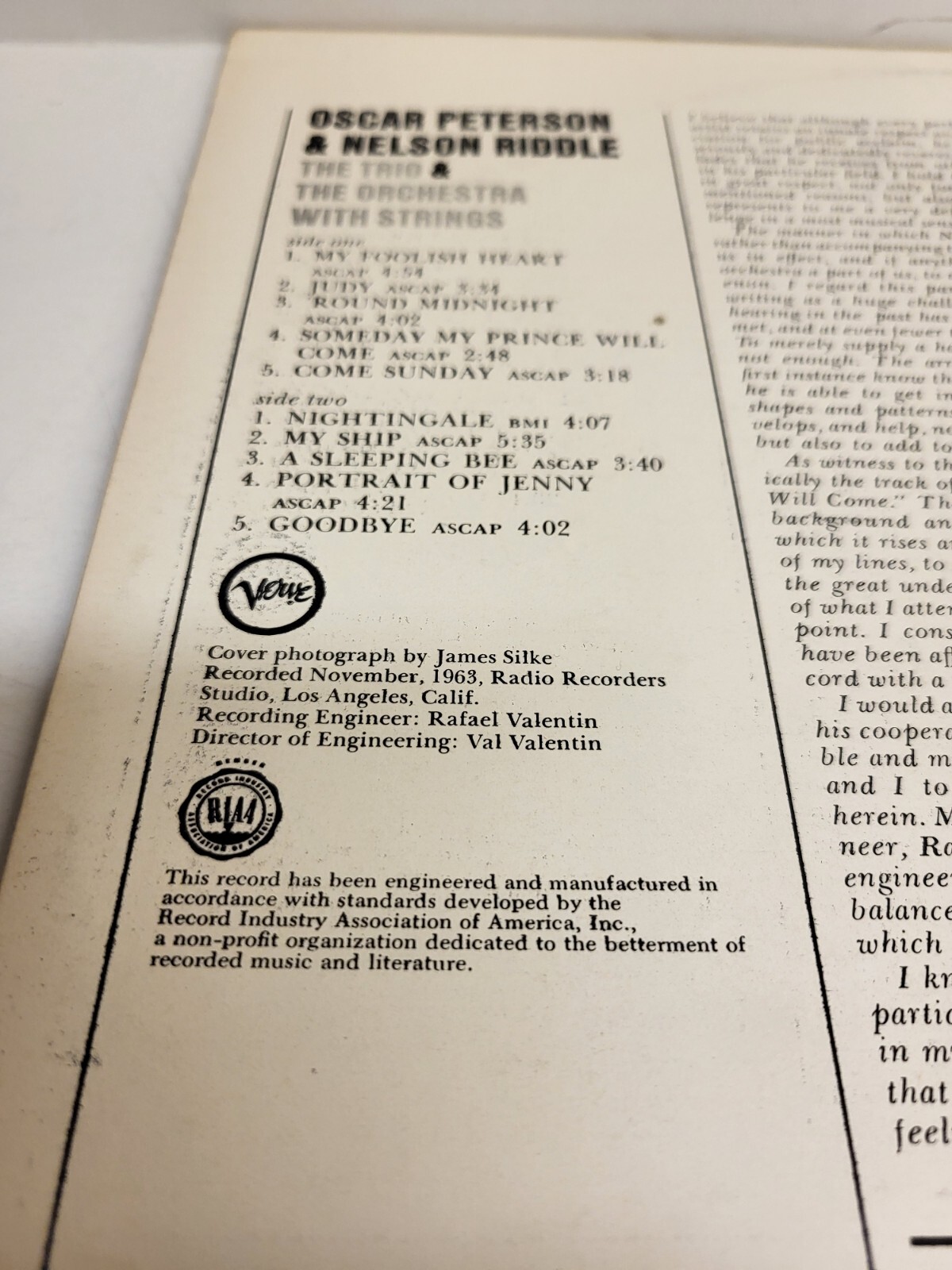 Oscar Peterson & Nelson Riddle 1963 Vinyl Verve Records 1st Press eBay