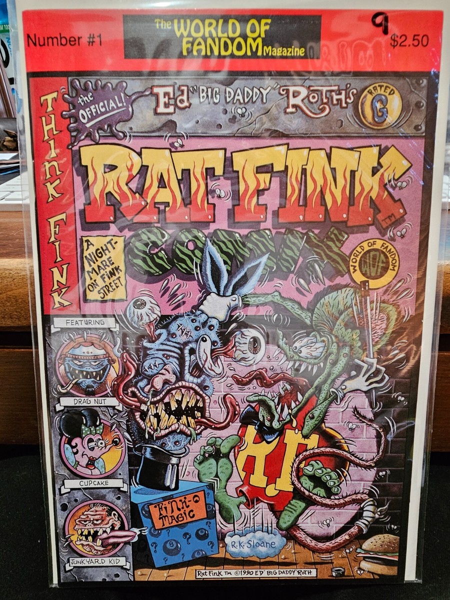 Vintage 1990 Rat Fink #1 Ed Big Daddy Roth Comic Book . World of