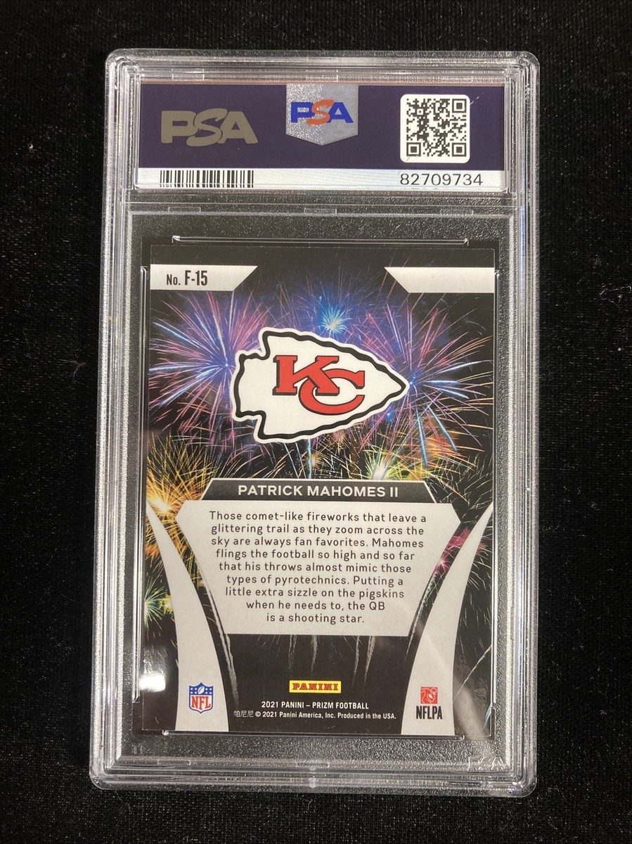 2021 Panini Prizm #F15 Patrick Mahomes FIREWORKS PSA 10 Gem Mint