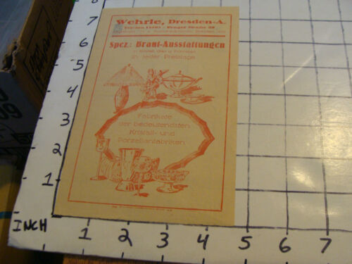 Vintage paper: WEHRLE, Dresden, receipt, text in German - Zdjęcie 1 z 2