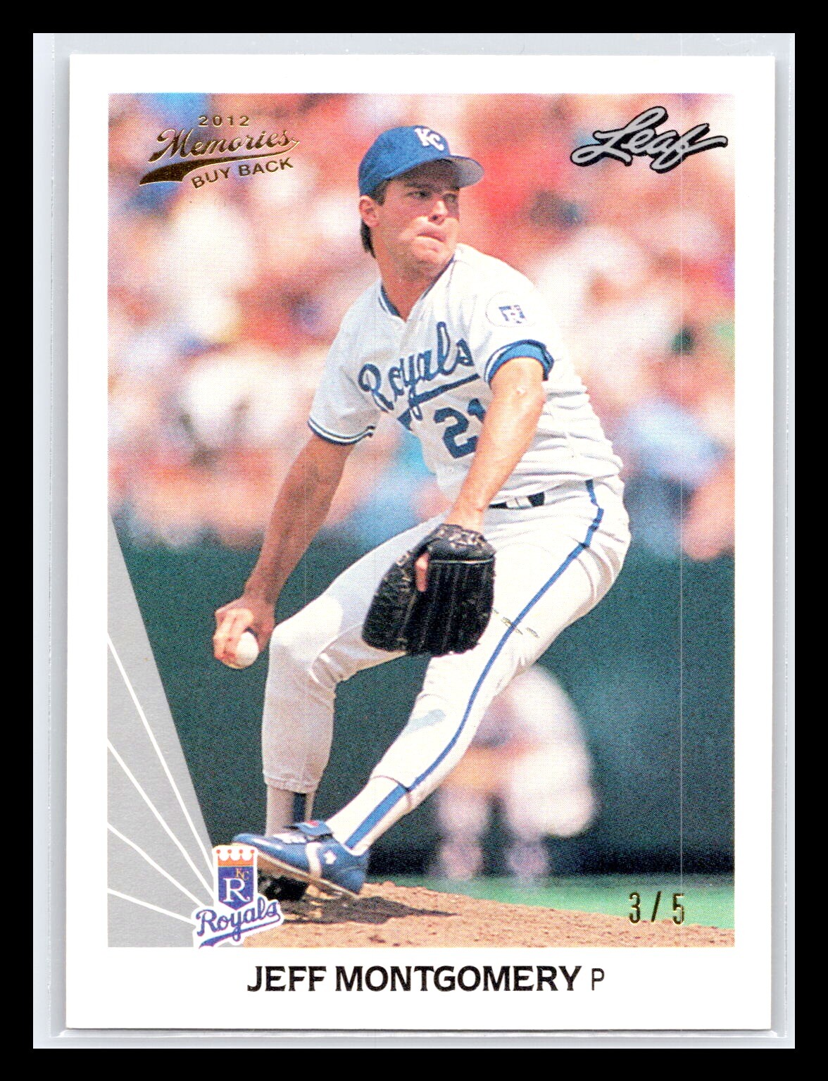 2012 Leaf Memories #520 Jeff Montgomery #3/5 SSP 1990 LEAF BUYBACK KC Royals