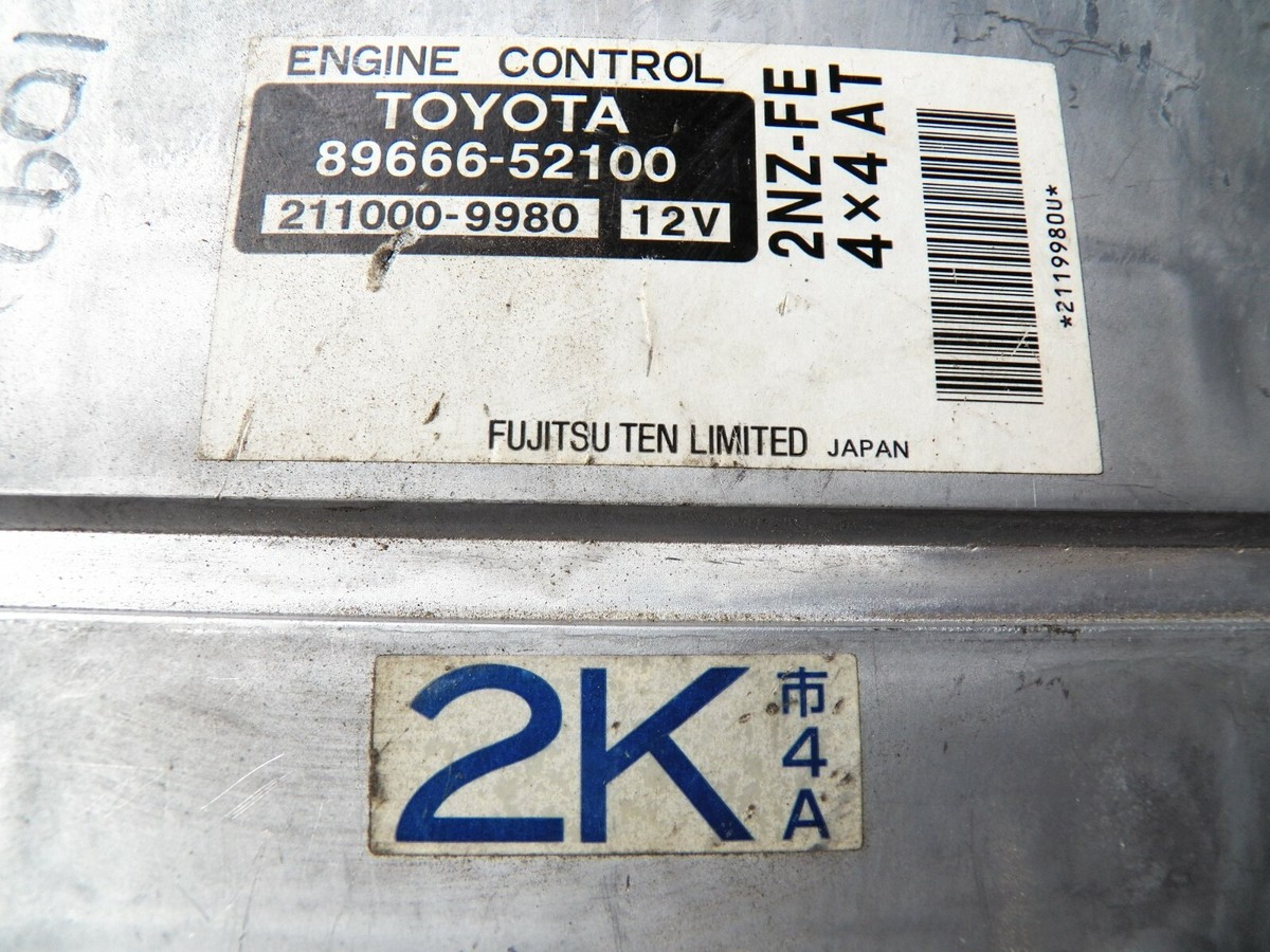 Toyota 2NZ-FE 4X4 AT 1.3L Engine Control Unit 89666-52100 211000