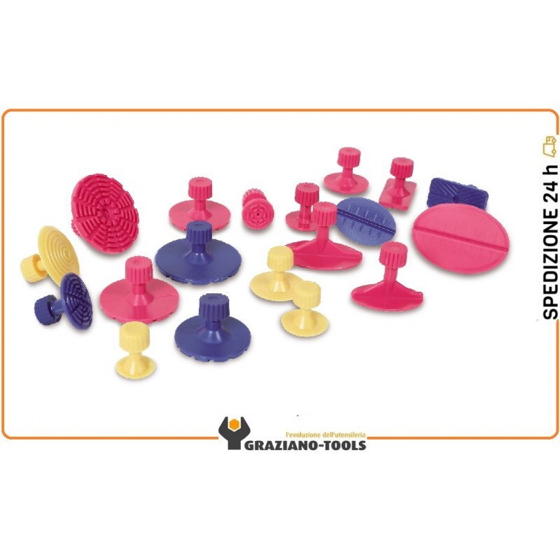 KIT DI 19 FUNGHETTI DI PLASTICA PER ATTREZZI LEVABOLLI BETA 1366/KF