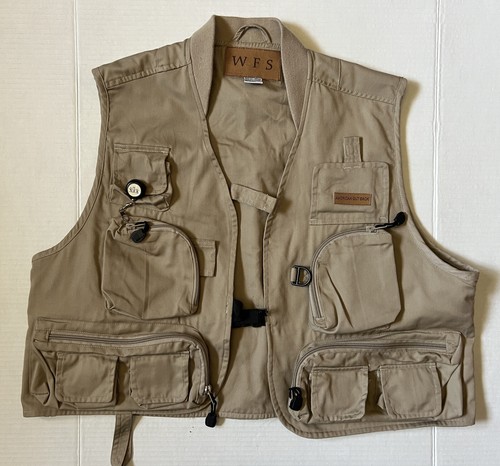 WFS American Outback - Gilet da Pesca da Caccia Beige Uomo - Taglia Large - NUOVO CON ETICHETTE - Foto 2 di 8