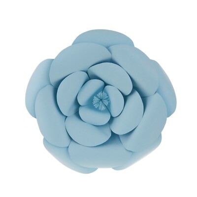 Mega Crafts - 12'' Handmade Paper Pedal Flower - Aqua, 1PC