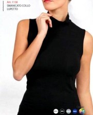 Egi Women's Jersey Under Jacket Sleeveless Lupetto Neck Cotton Modal Art 1138