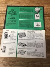 MRC AUTO RACING POWER PACKS SLOT CARS 1960es DEALER SHEETS ,CATALOGS ,BROCHURE