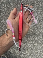 Bluefin  Tuna KNIFE Jig Heavy  Fast Sinking Fully Rigged Strong Hooks 300g Red