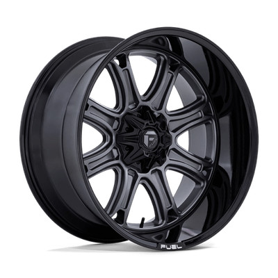 22X10 Fuel 1PC DARKSTAR 8X170 -18MM MATTE GUNMETAL WITH BLACK LIP (4)