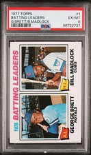 GEORGE BRETT BILL MADLOCK BATTING LEADERS Topps 1977 #1 PSA 6