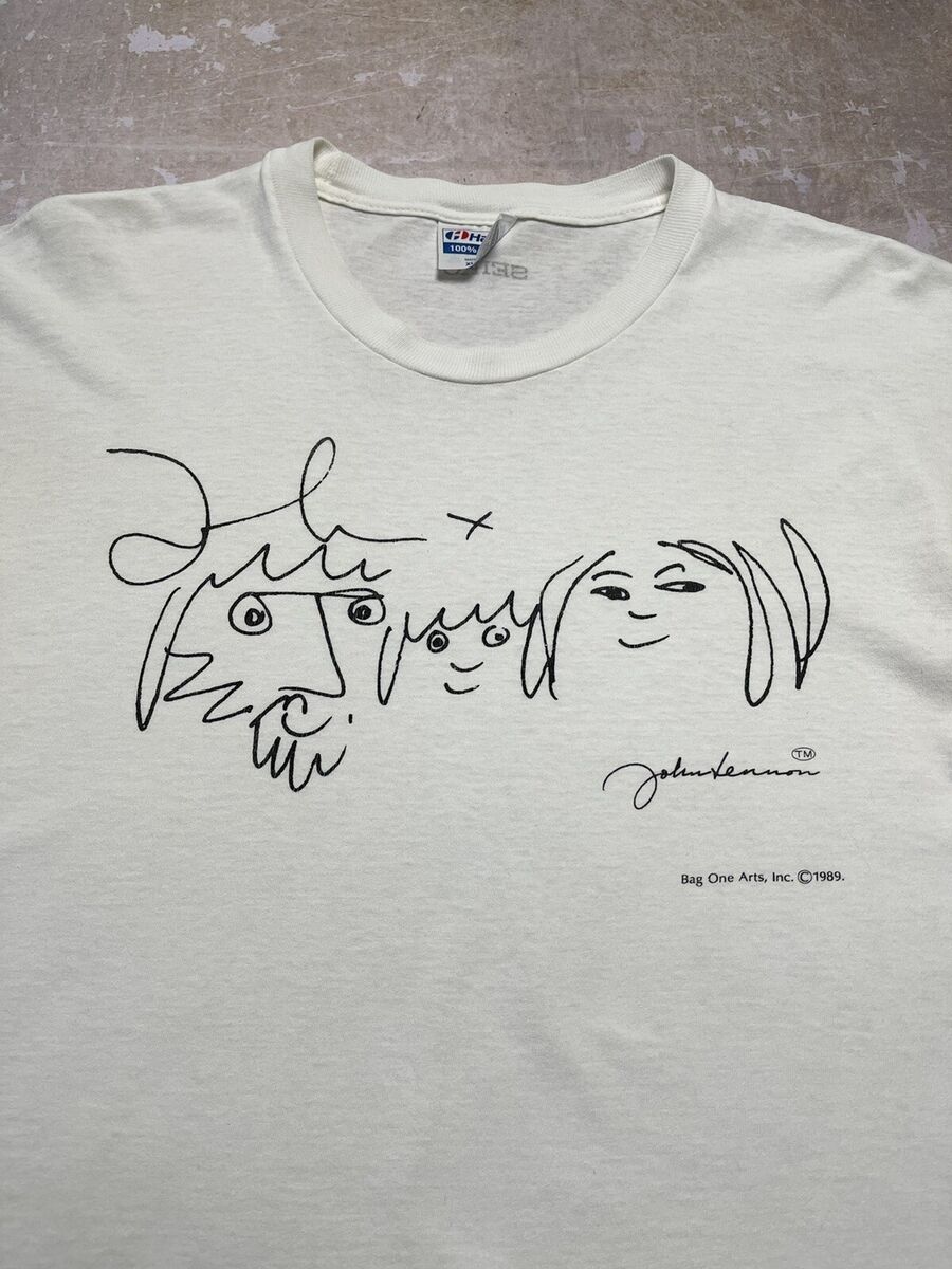 Vintage 1989 John Lennon Self portrait Drawing T Shirt (L/XL Vintage 1989 John Lennon Self portrait Drawing T Shirt (L/XL