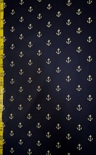 Anchors Away Michael Miller Fabric nautical navy blue boating ships port fabric