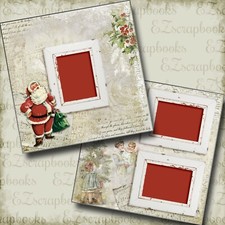 Vintage Santa - 2 Premade Scrapbook Pages - EZ Layout 5172