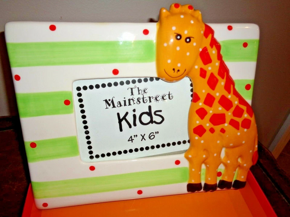 Mainstreet Tira Verde Porcelana Niños con Marco de Fotos de Jirafa Soporte para Foto 4x6 Foto 3 de 4