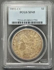 1892 CC Morgan Dollar $1 PCGS XF 45, Low Mintage Semi-Key Date