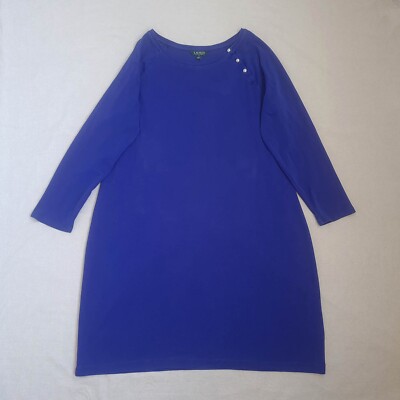 Lauren Ralph Lauren Womens Shift Dress Plus Size 3X Long