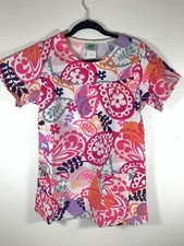 WS GEAR Women's Floral Scrub Top Sz Small