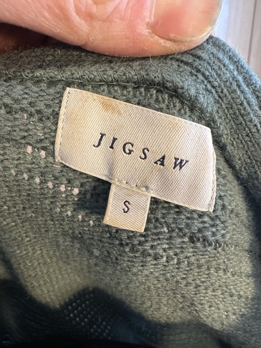 Ladies striped/ribbed Green JIGSAW long sleeve jumper SMALL - Picture 6 of 9