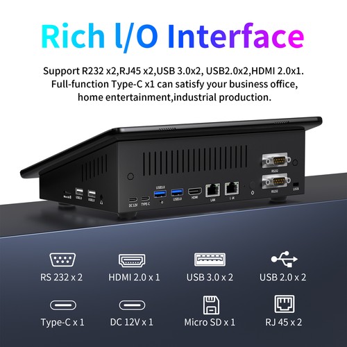 10,1 Zoll Mini PC Win11 Intel Alder Lake N100 8 GB RAM 128 GB Mini Computer WiFi - Bild 6 von 7
