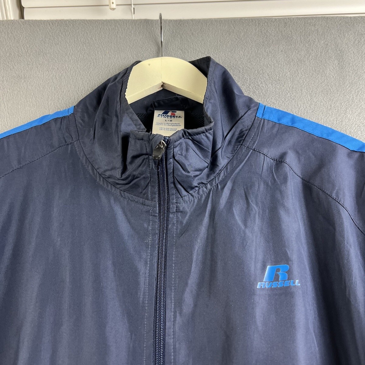 ジャケット・アウター RUSSELL vintage stugium jacket Vintage Russell Athletic Mens Blue Zip Track Jacket XL | eBay