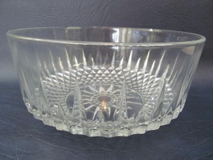Vintage Arcoroc Usa Diamond Sunburst Crystal Clear Glass 9 Serving Bowl Ebay