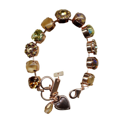 Mariana Bracelet Glitzy Aurum, Amber, Marbled Stones & Sand Opal Austrian Cry...