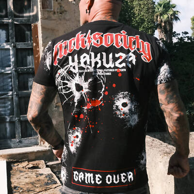 Neues Yakuza Herren Woof Regular T-Shirt - Schwarz