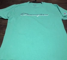 Champion Large Logo Green Sports Men Shirt.
