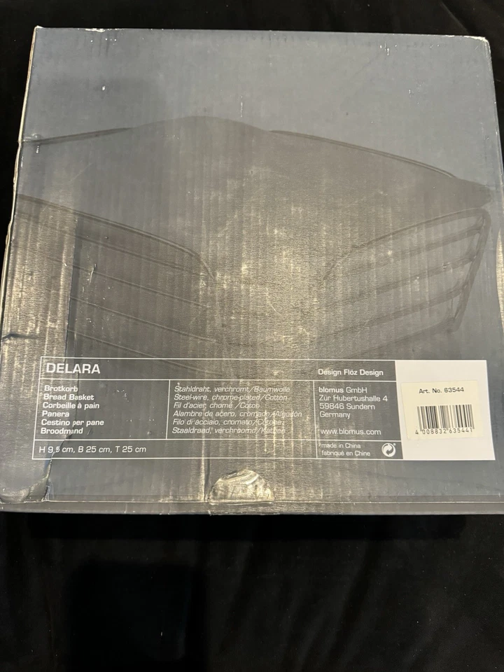 Nueva Cesta de Pan Blomus Cesta de Pan de Arena Delara Acero Cromado y Tela de Algodón Foto 2 de 2