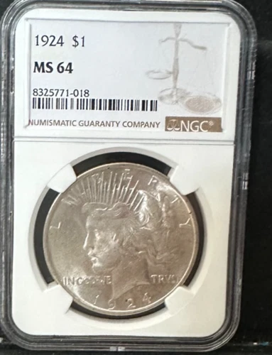 1924 Philadelphia Peace Silver Dollar $1 NGC MS64