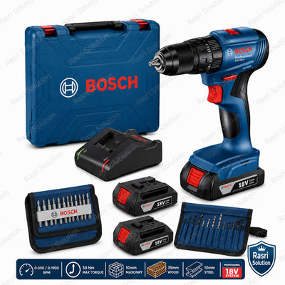  Bosch GSB 185-LI 18V Brushless Cordless Hammer Drill Driver Kit 2 Battery 
