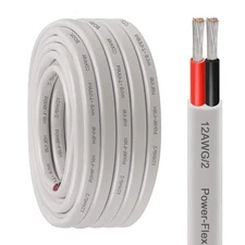 Kimbluth 12 Gauge Duplex Marine Wire Tinned Copper Boat Cable, 30ft AWG