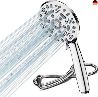 Cobbe Duschkopf mit Schlauch, Handbrause Wassersparend mit 8 Strahlarten,