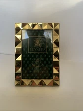 Eleysees Shiny Gold Tone Geometric Picture Frame 4x6 NOS