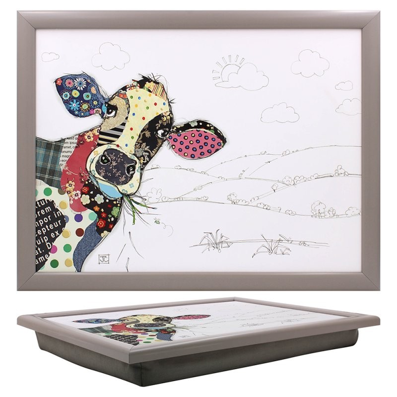 Bug Art Laptray Connie Cow, 40 x 28 x 5 cm | Cushioned Support Base, Wooden Tray Surface, Stable Food Serving, Relaxed Dining Experience - Image 2
