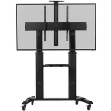 Black Ultra Heavy Duty Mobile Stand TV Cart Mount, Fits 32" to 100" Flat Screens