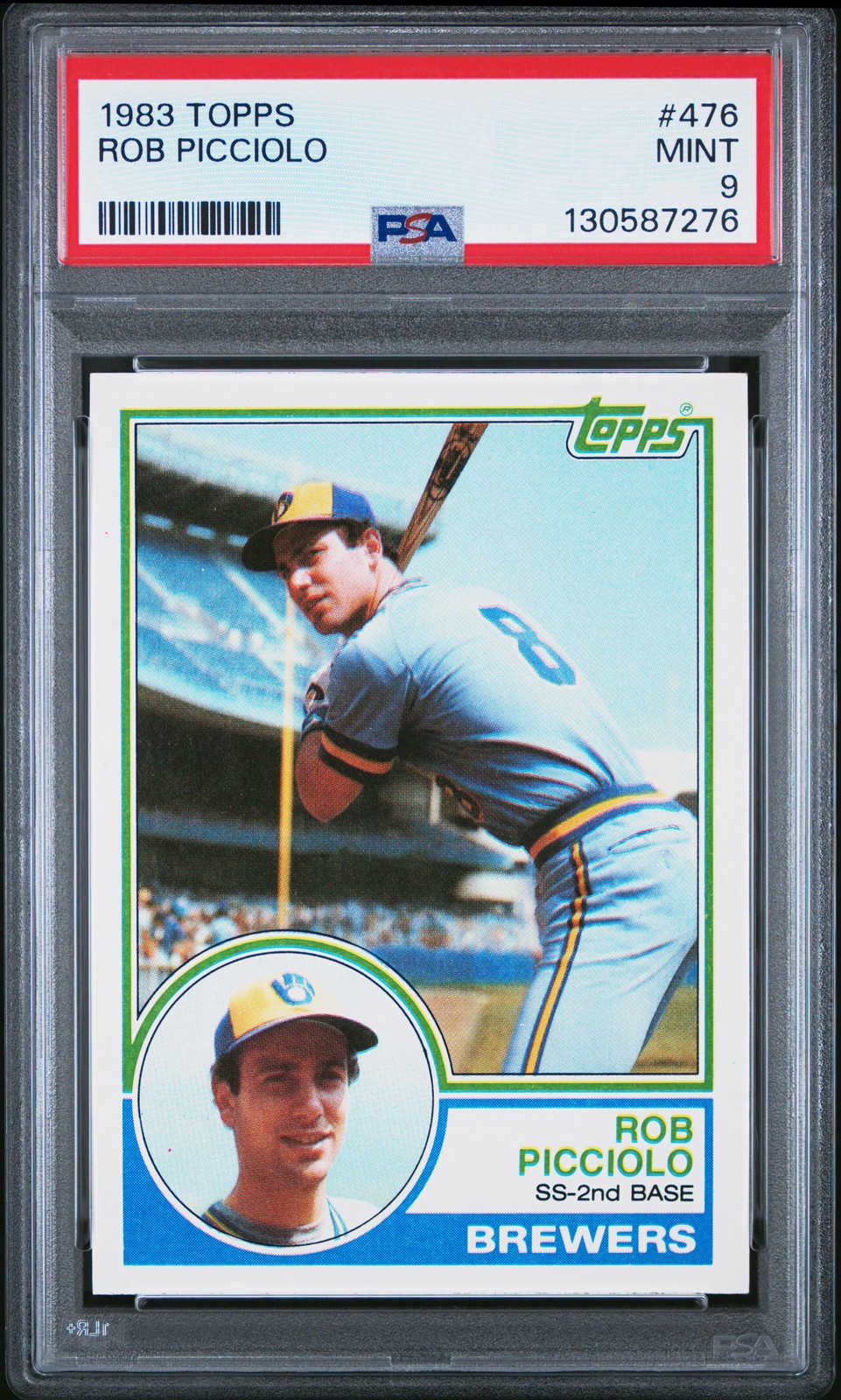 1983 TOPPS #476 ROB PICCIOLO PSA 9