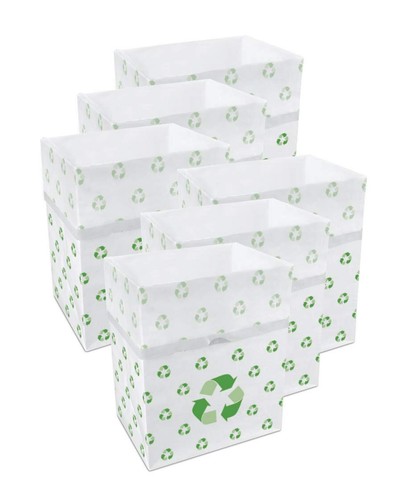 13 Gallon Disposable Trash Cans (6-Pack). Reusable Garbage and Recycling Bins...