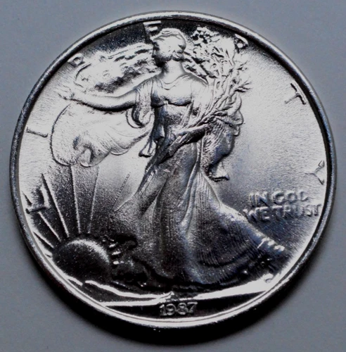 1987 Walking Liberty 1 Oz 999 Silver Round UNC Bullion, No Reserve.