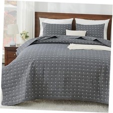 100 Cotton Linen Quilt Cotton Bedspreads Size Cotton Quilt Queen Dark Grey