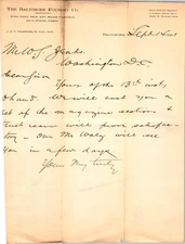 1901 Baltimore Foundry Co Business Letterhead Letter Casting Maryland