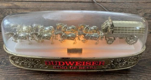 Anheuser Busch BUD - Light Up Vintage Display  Clydesdales King Of Beers WORKS!