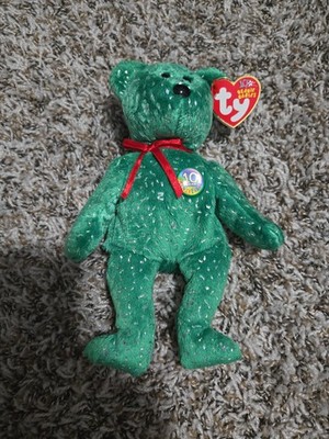 Ty Beanie Baby -  DECADE  the 10th Anniversary Bear Green