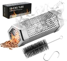 6" Stainless Steel Pellet Smoker Tube for Grill & Smoker + Brush