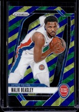 2024-25 Panini Prizm Malik Beasley Choice Blue, Yellow and Green #211 Pistons