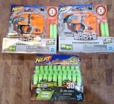 Lote de 2 NERF Microshot Hammershot + 1 paquete de 30 dardos Zombie Strike