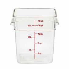 Cambro 18 Qt Camwear Camsquare 18SFSCW135 Clear Square Food Storage Container