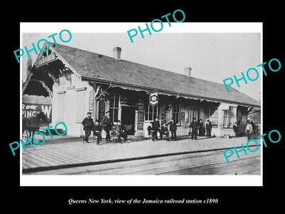 Queens New York Jamaica Railroad Station c1890 1 Large Historic Old Photo