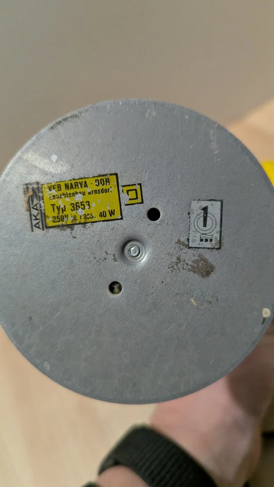 Lampe Schreibtisch DDR Vintage Nostalgie gelb 40W klein alt - Bild 4 von 4