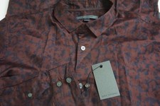 John Varvatos Red Blue Floral Long Sleeved Button Up Shirt Sz S Brand New